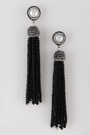 Antique Style Stone Bead Earrings 7FBC3